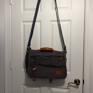 ESTARER GRAY LAPTOP BAG WITH SHOULDER STRAP